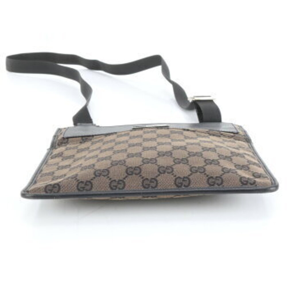 Gucci canvas messenger GG leather MEE bag business shoulder brown - Picture 5 of 9